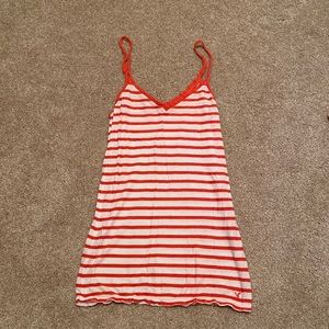 American Eagle Coral and White Tank Top